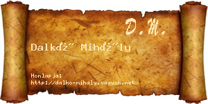 Dalkó Mihály névjegykártya