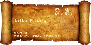 Dalkó Mihály névjegykártya